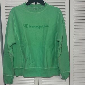 Champion Green Tonal Logo Crew Sweatshirt